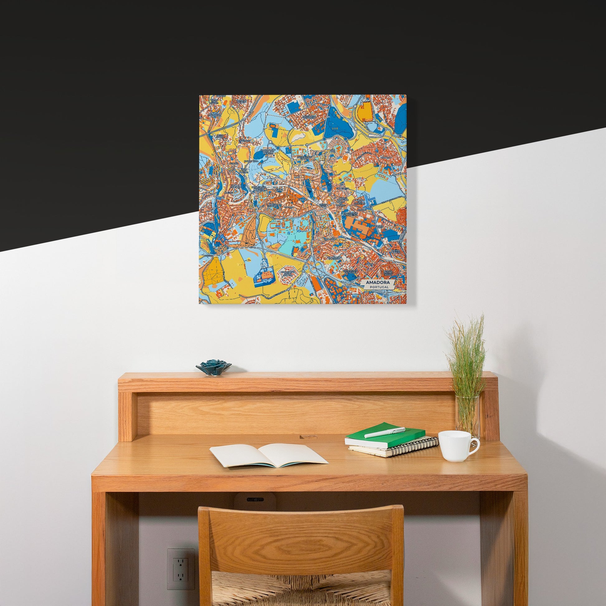 Amadora Portugal Colorful City Map Canvas Print Scene