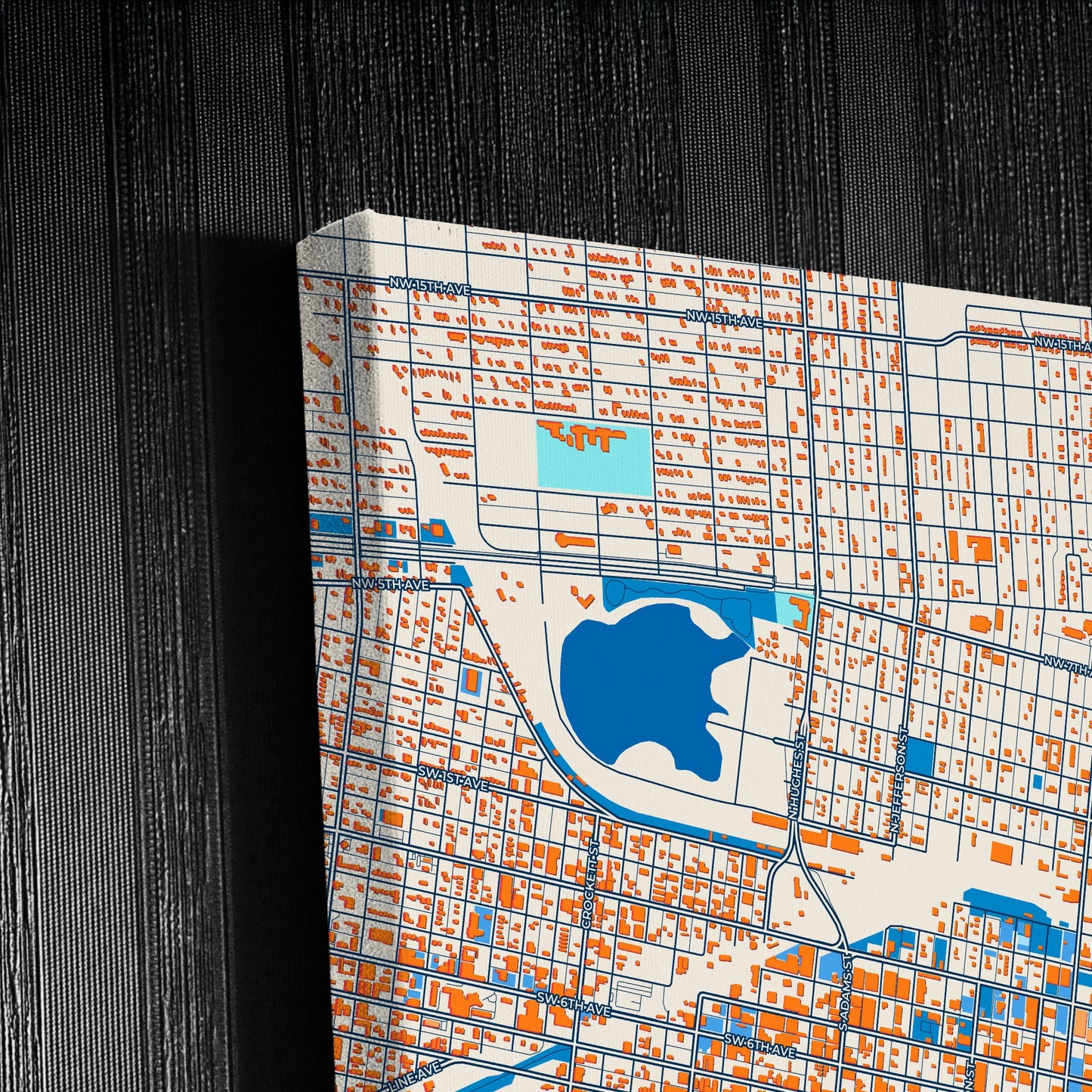 Amarillo Texas Colorful City Map Canvas Print Detail