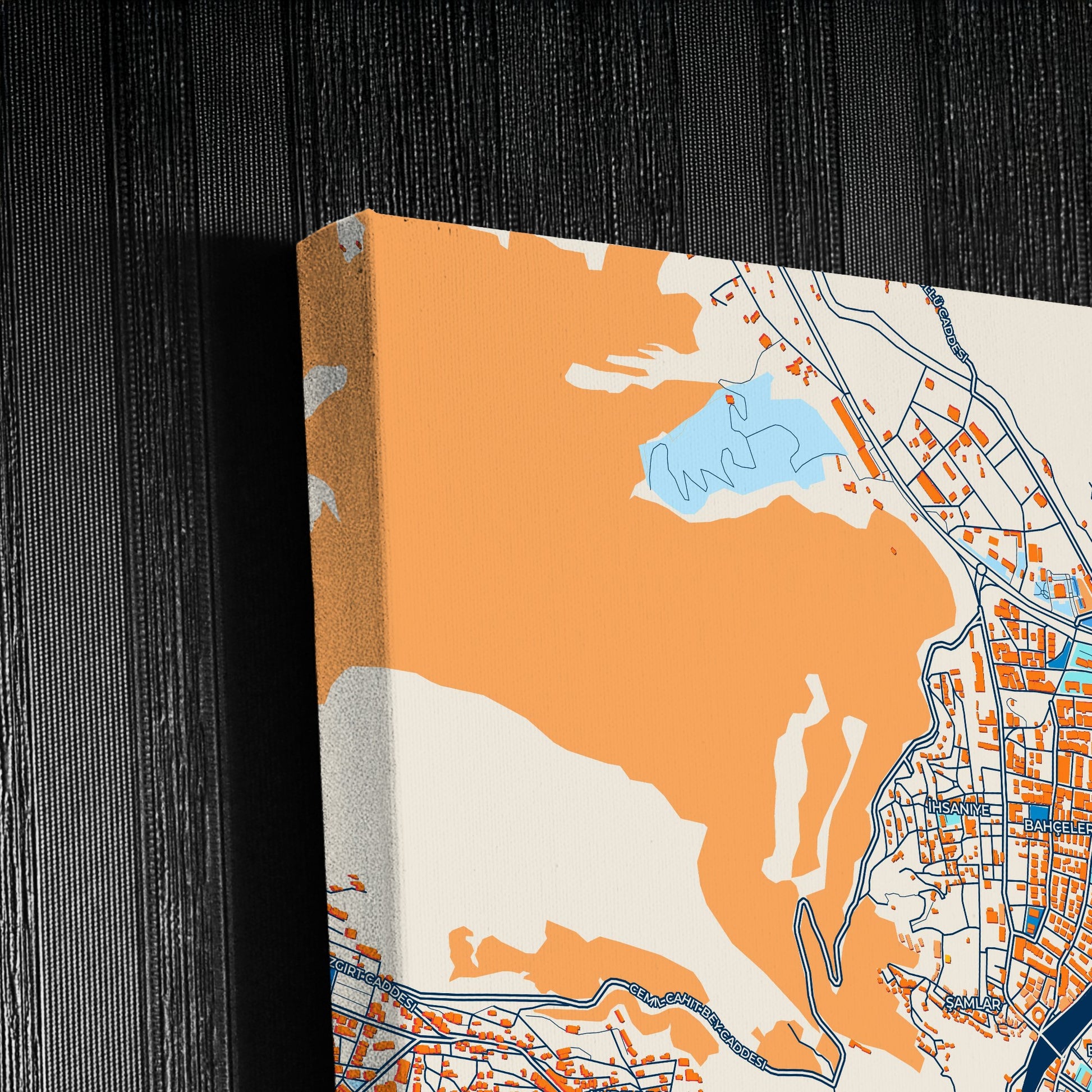 Amasya Turkey Colorful City Map Canvas Print Detail