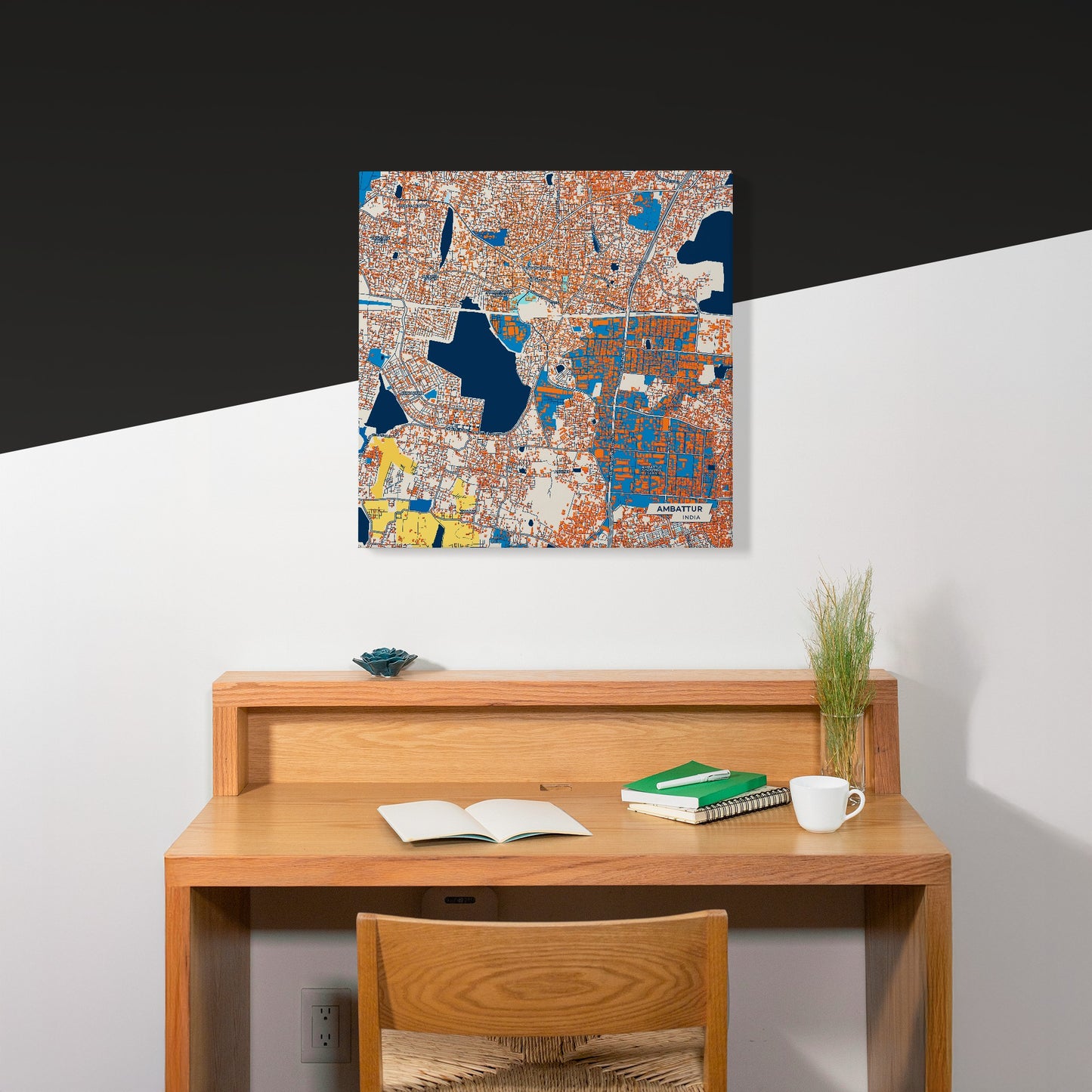 Ambattur India Colorful City Map Canvas Print Scene