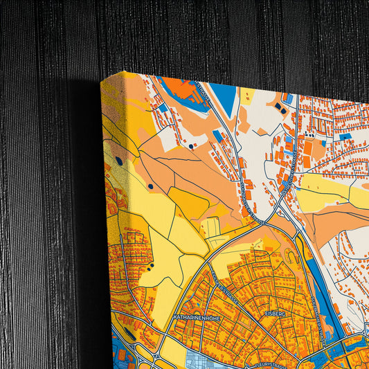 Amberg Germany Colorful City Map Canvas Print Detail