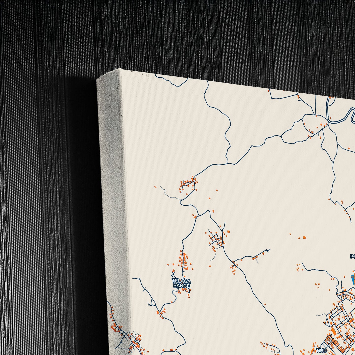 Ambon Indonesia Colorful City Map Canvas Print Detail