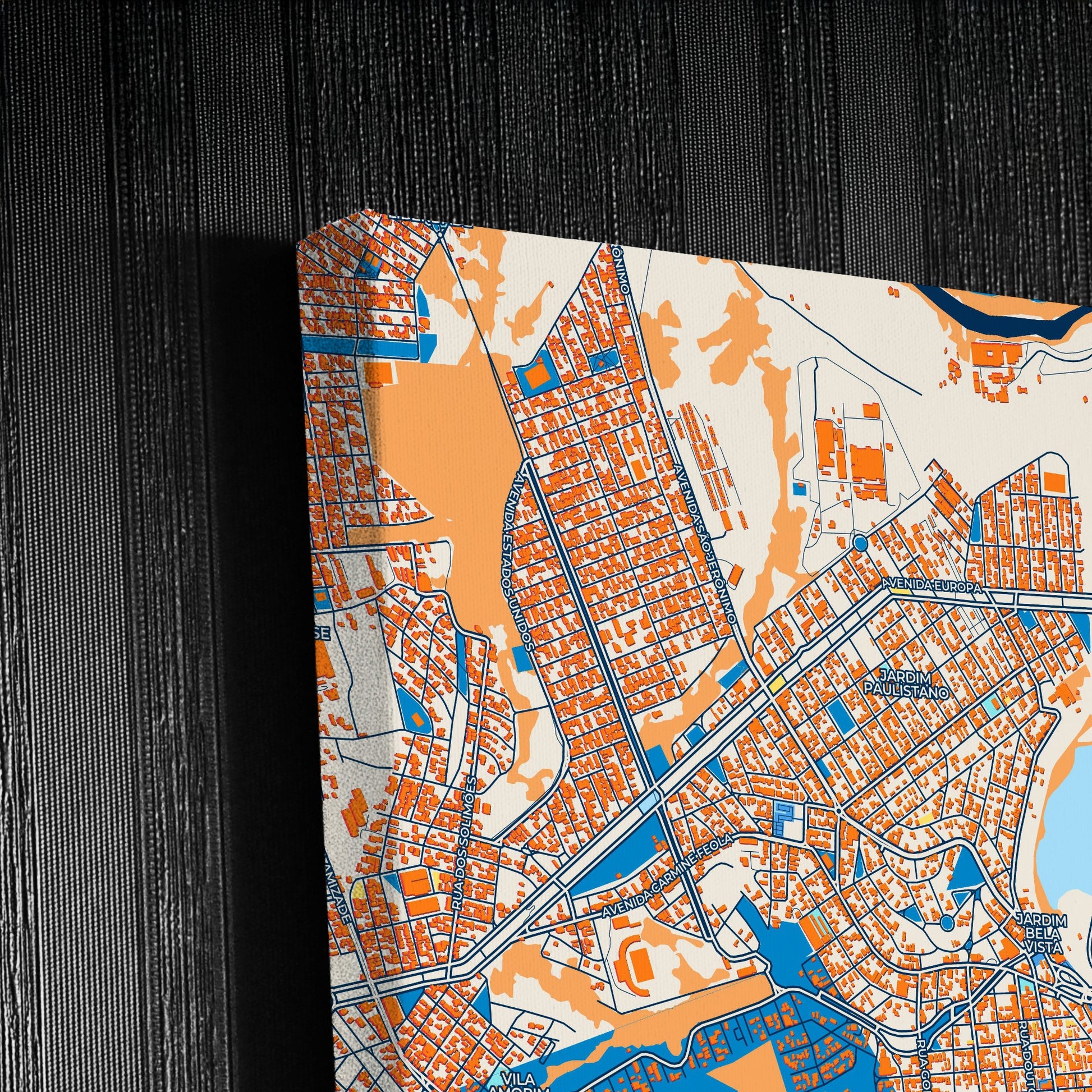 Americana Brazil Colorful City Map Canvas Print Detail