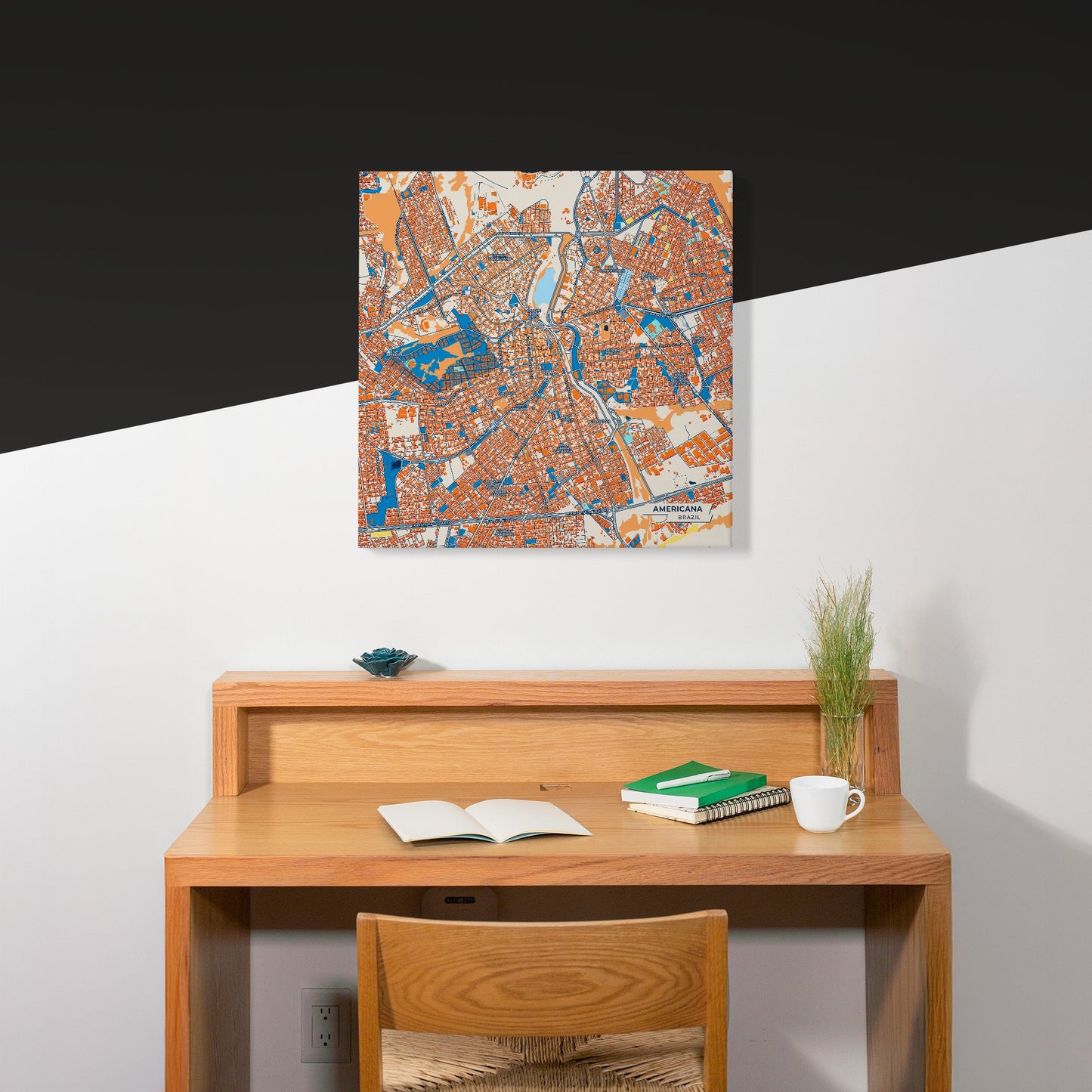 Americana Brazil Colorful City Map Canvas Print Scene