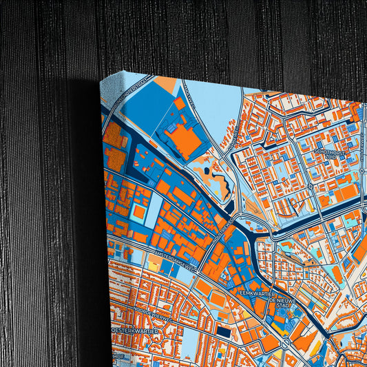 Amersfoort Netherlands Colorful City Map Canvas Print Detail