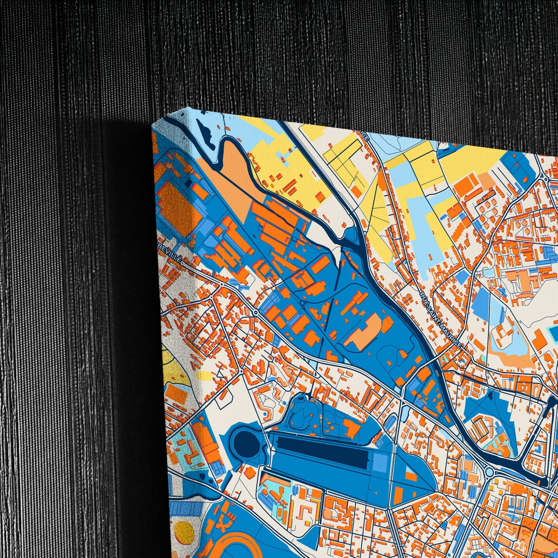 Amiens France Colorful City Map Canvas Print Detail