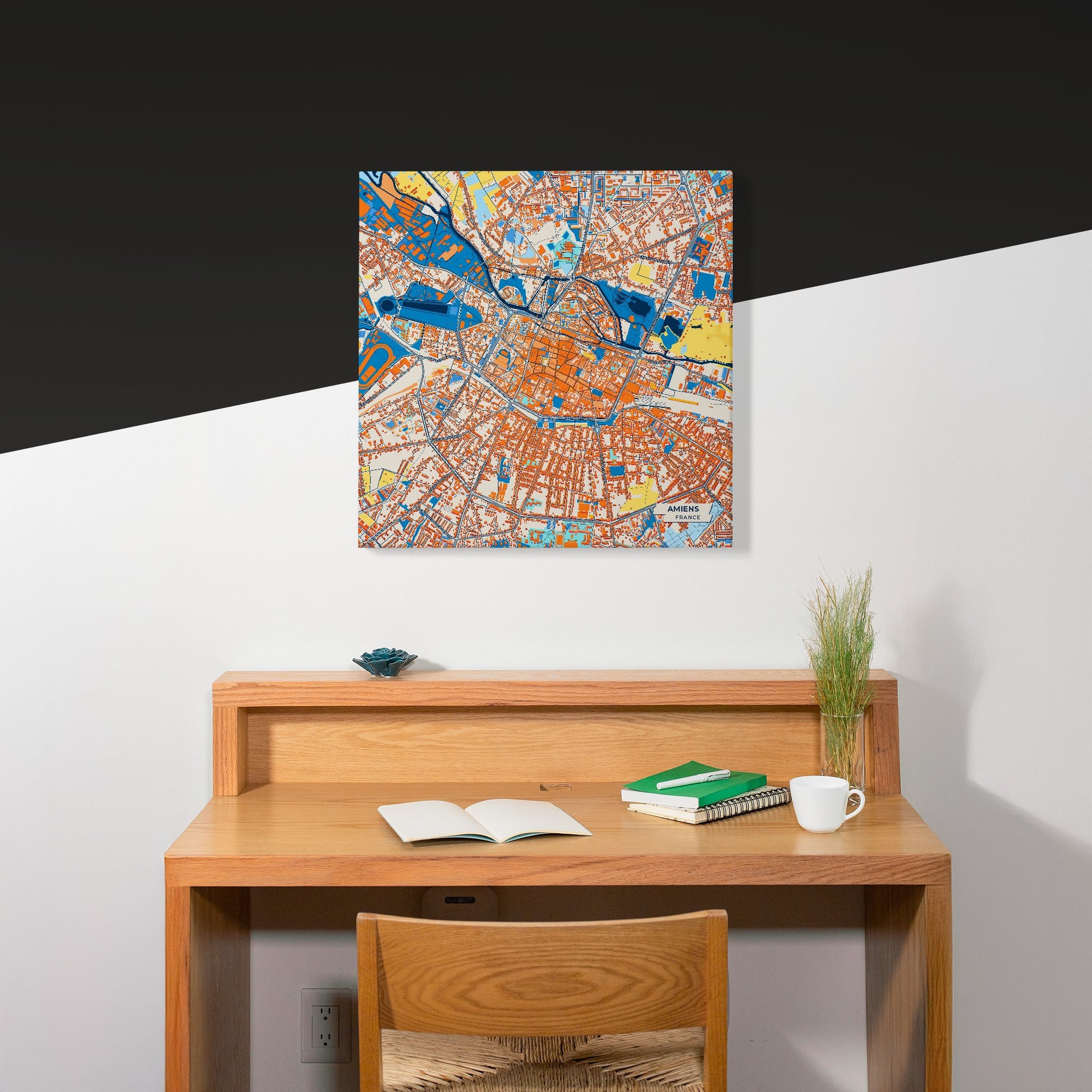 Amiens France Colorful City Map Canvas Print Scene