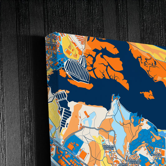 Amora Portugal Colorful City Map Canvas Print Detail
