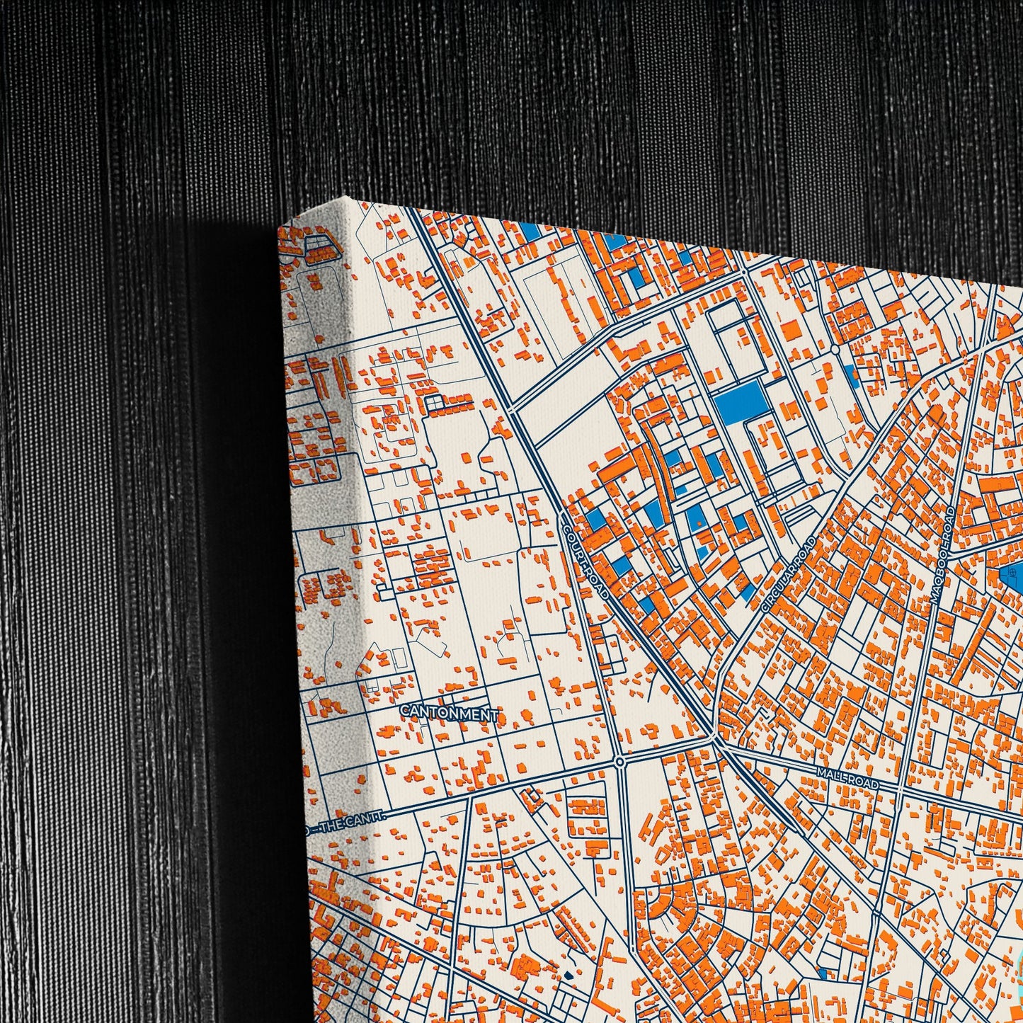 Amritsar India Colorful City Map Canvas Print Detail