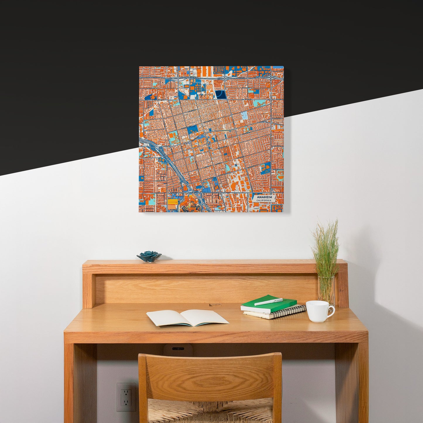 Anaheim California Colorful City Map Canvas Print Scene