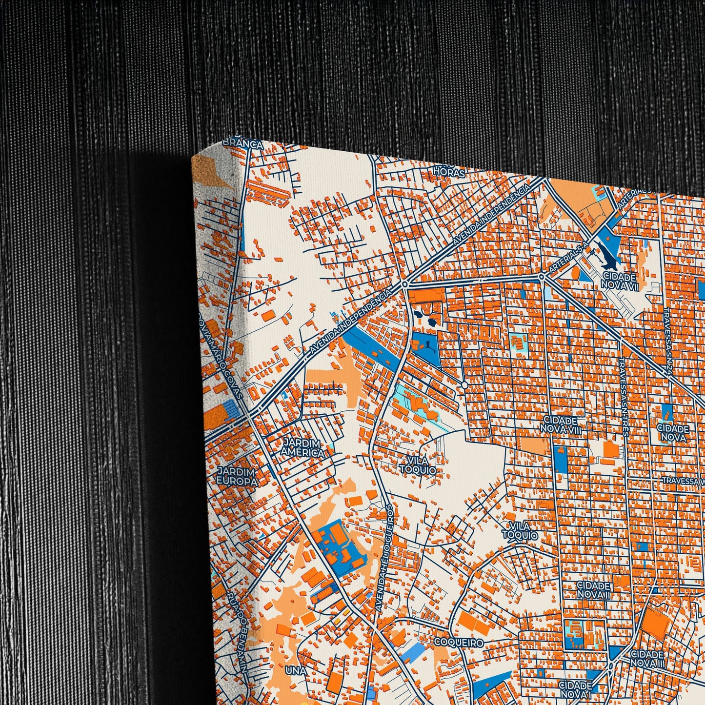 Ananindeua Brazil Colorful City Map Canvas Print Detail