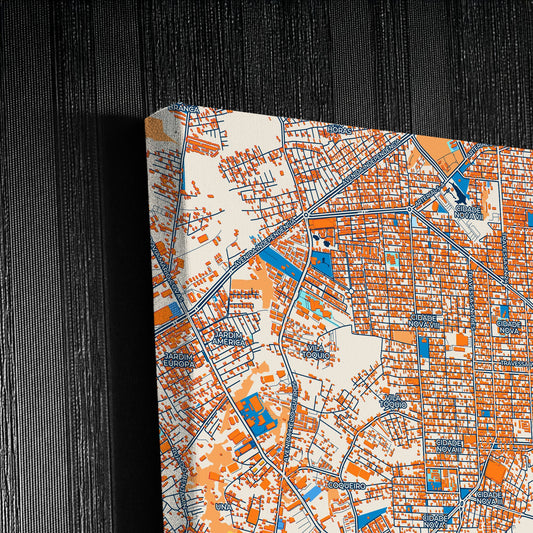 Ananindeua Brazil Colorful City Map Canvas Print Detail