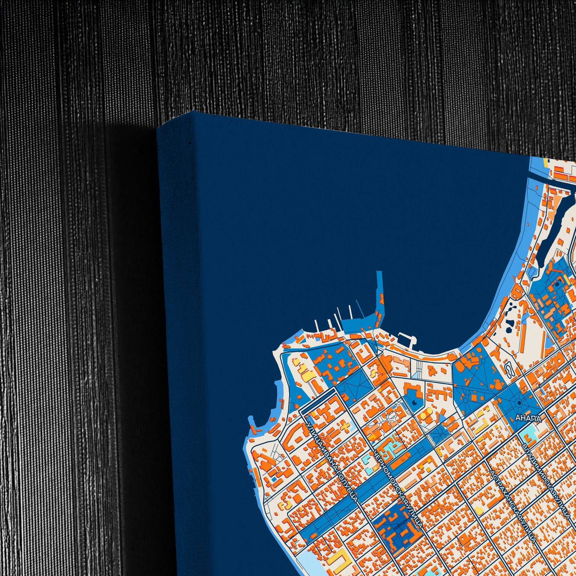 Anapa Russia Colorful City Map Canvas Print Detail