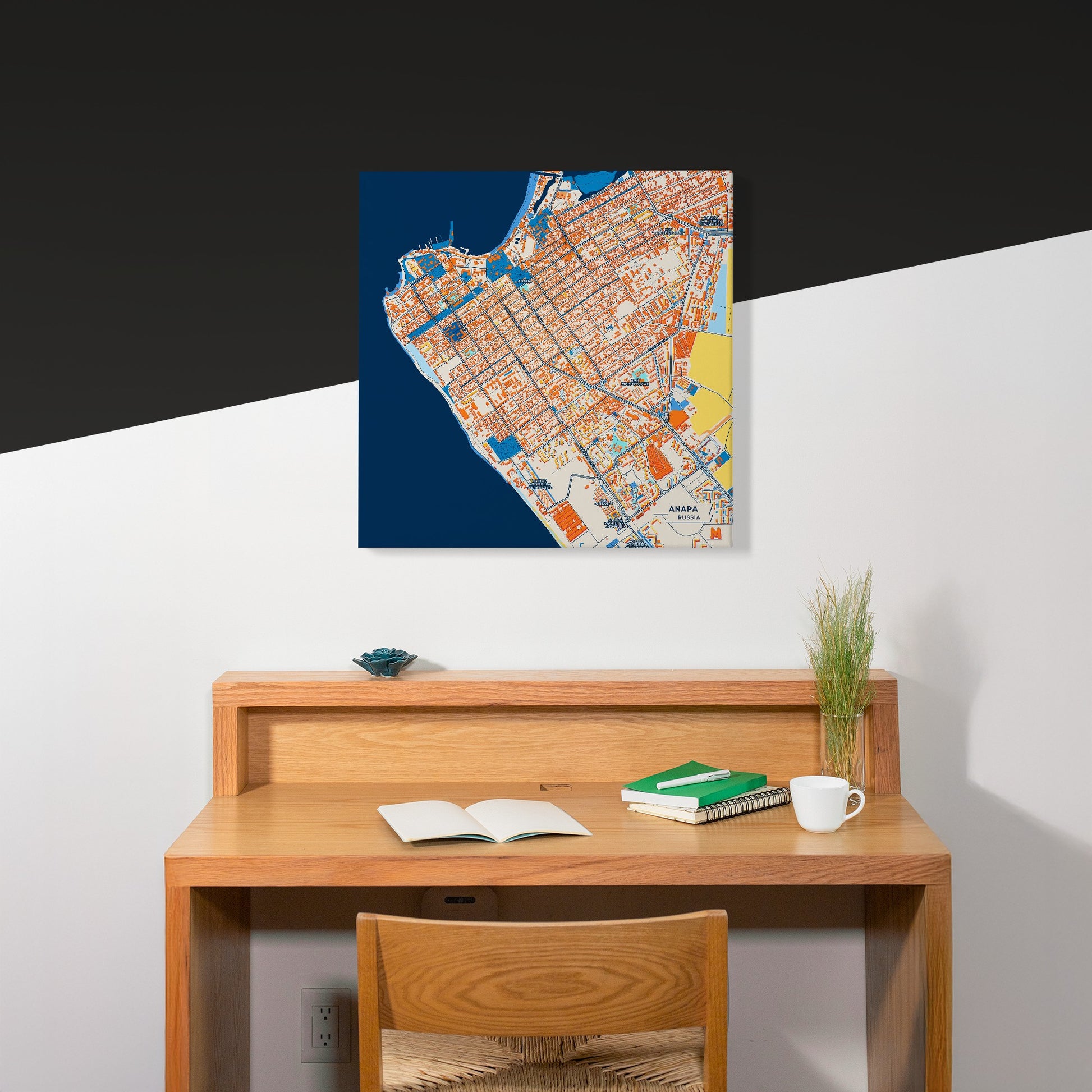 Anapa Russia Colorful City Map Canvas Print Scene