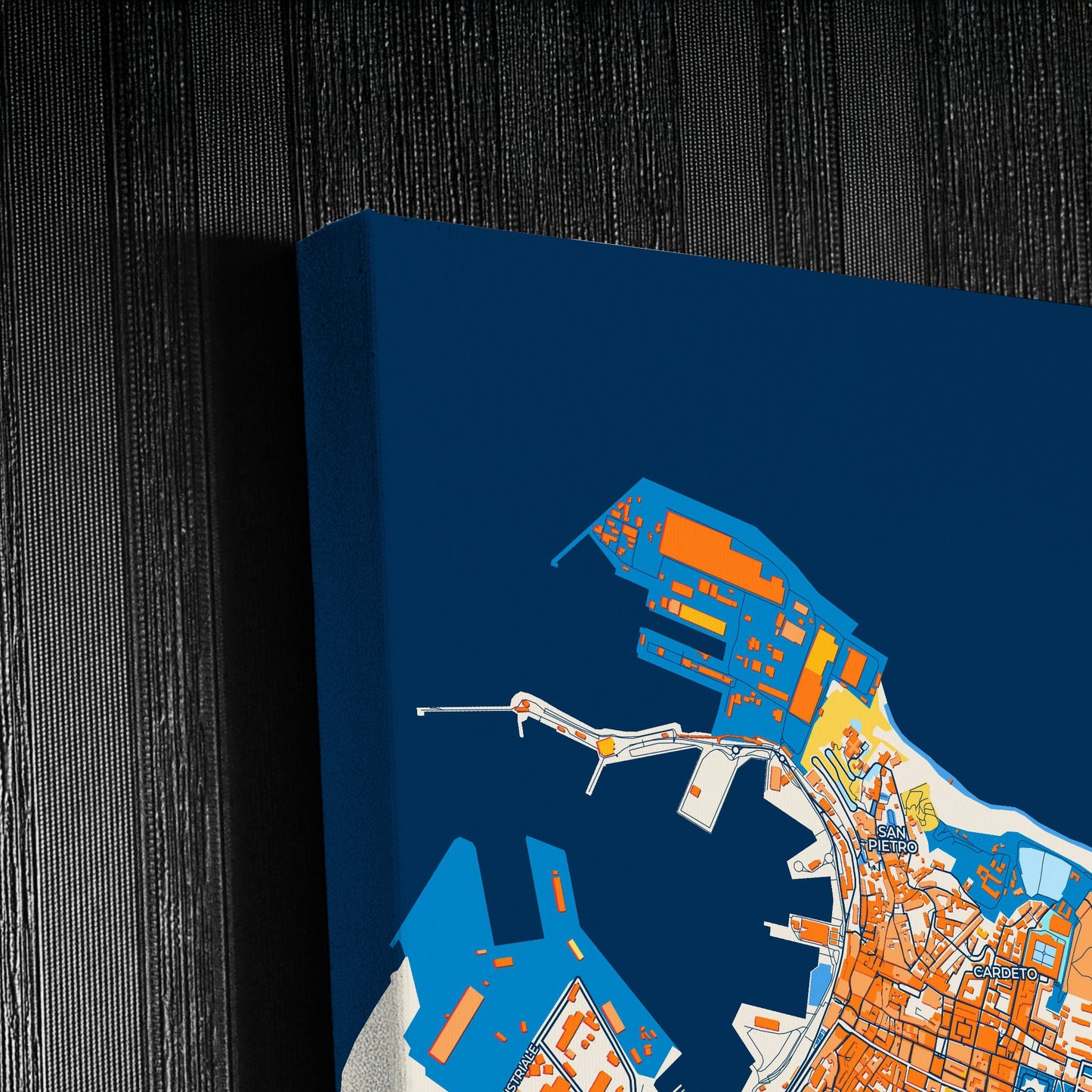 Ancona Italy Colorful City Map Canvas Print Detail