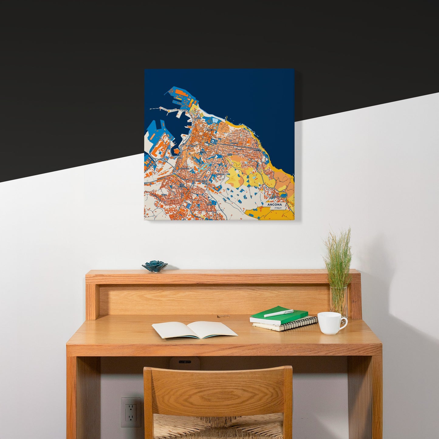 Ancona Italy Colorful City Map Canvas Print Scene