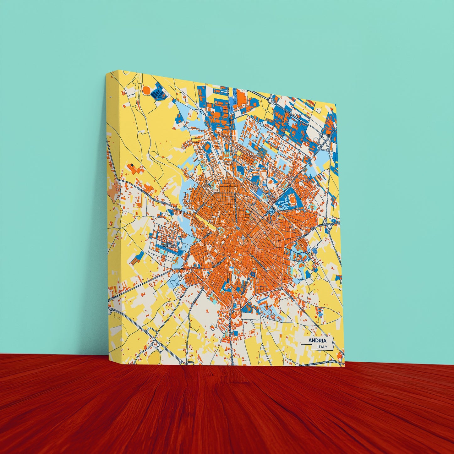 Andria Italy Colorful City Map Canvas Print
