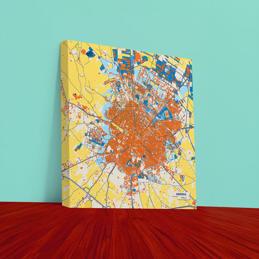 Andria Italy Colorful City Map Canvas Print