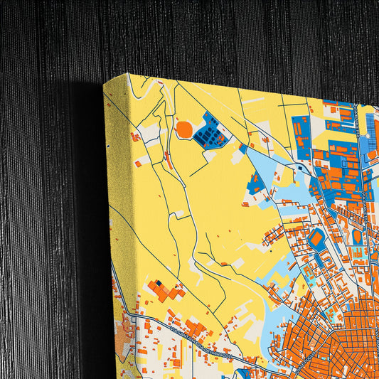 Andria Italy Colorful City Map Canvas Print Detail