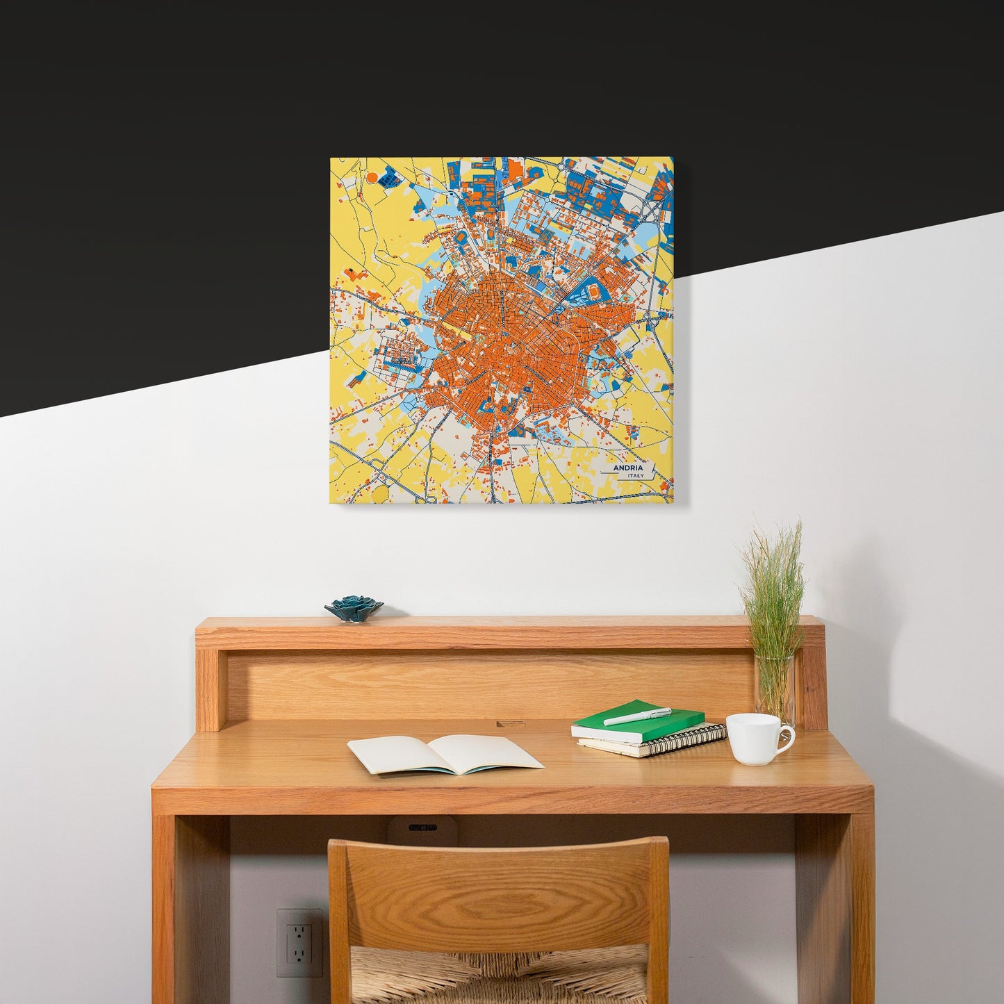 Andria Italy Colorful City Map Canvas Print Scene