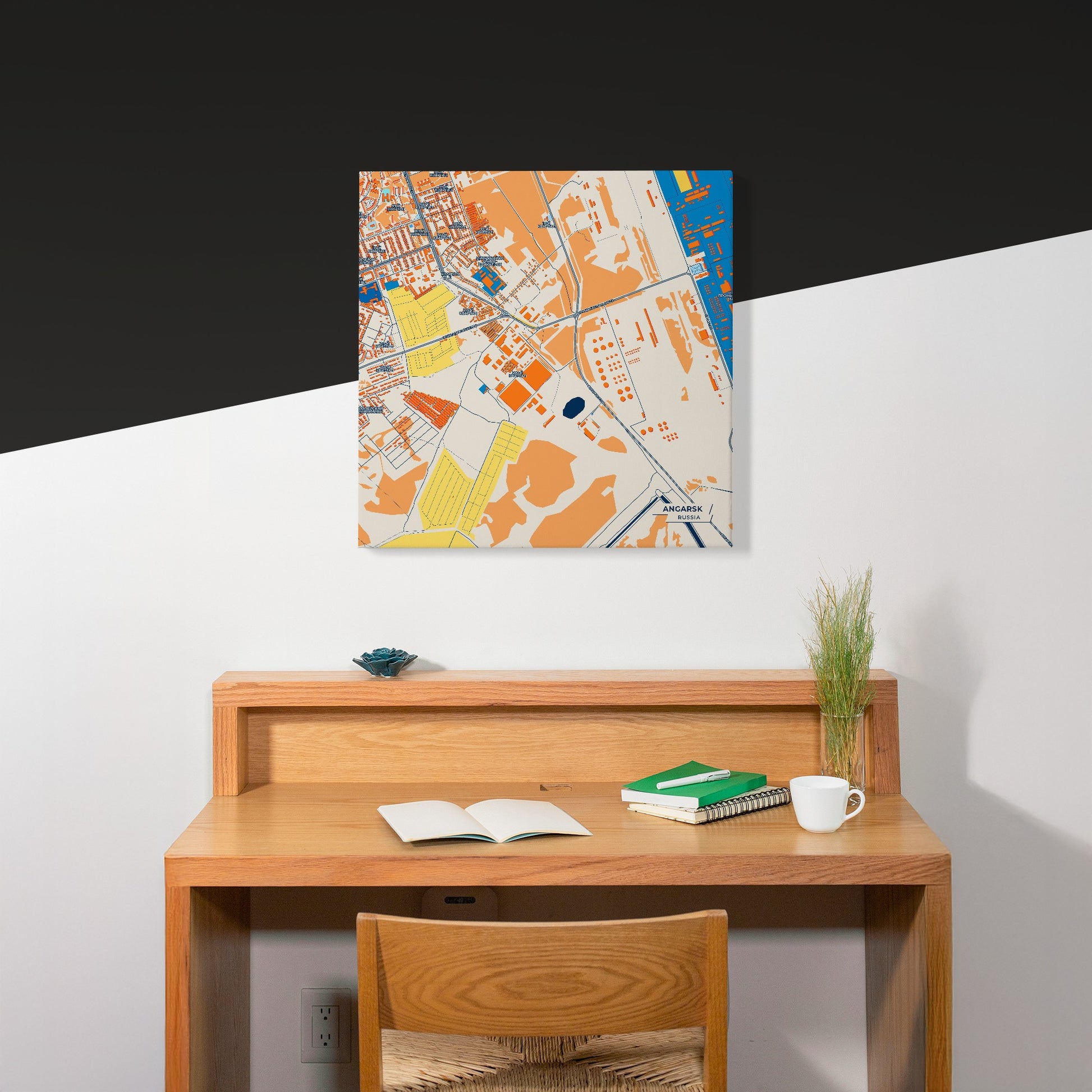 Ангарский Russia Colorful City Map Canvas Print Scene