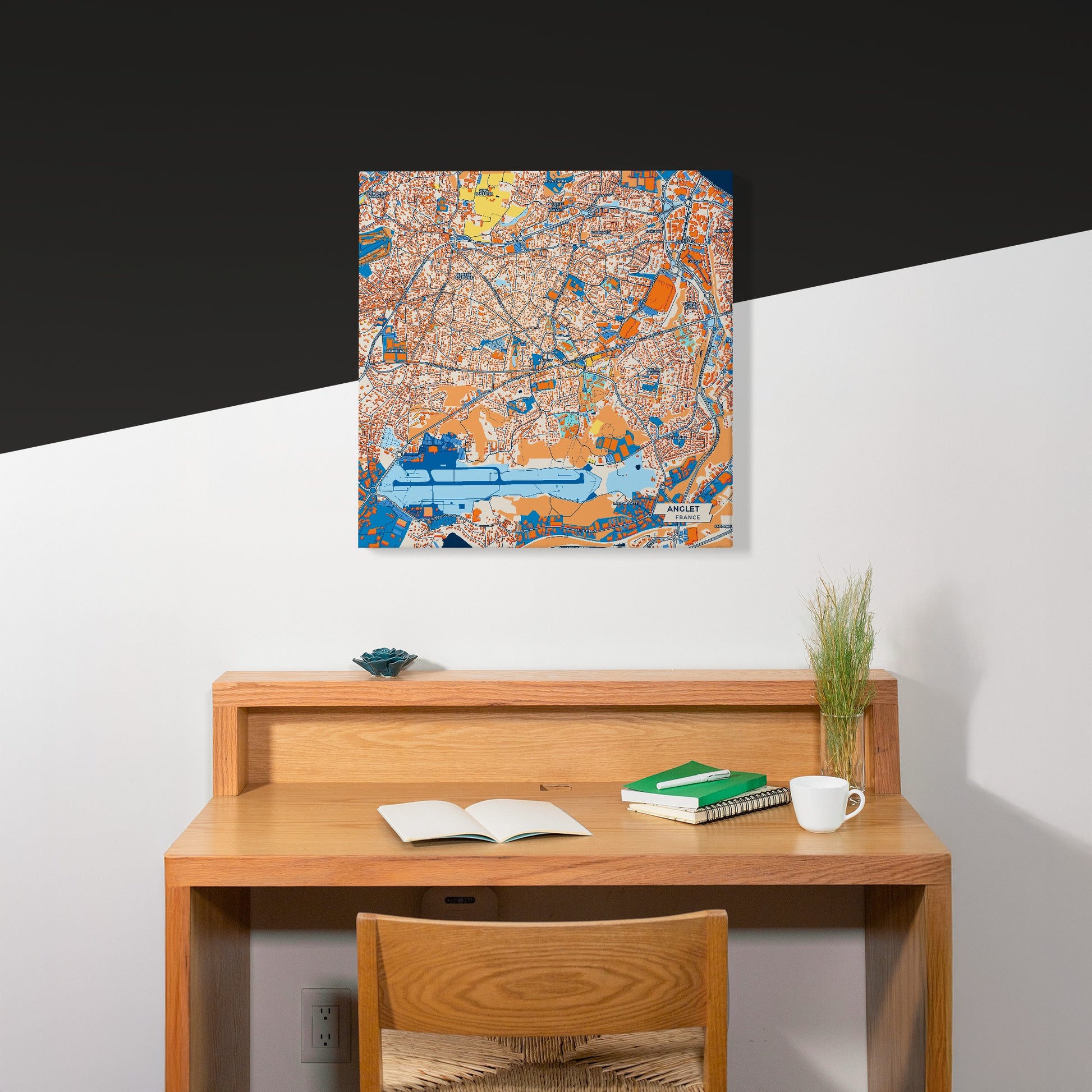 Anglet France Colorful City Map Canvas Print Scene