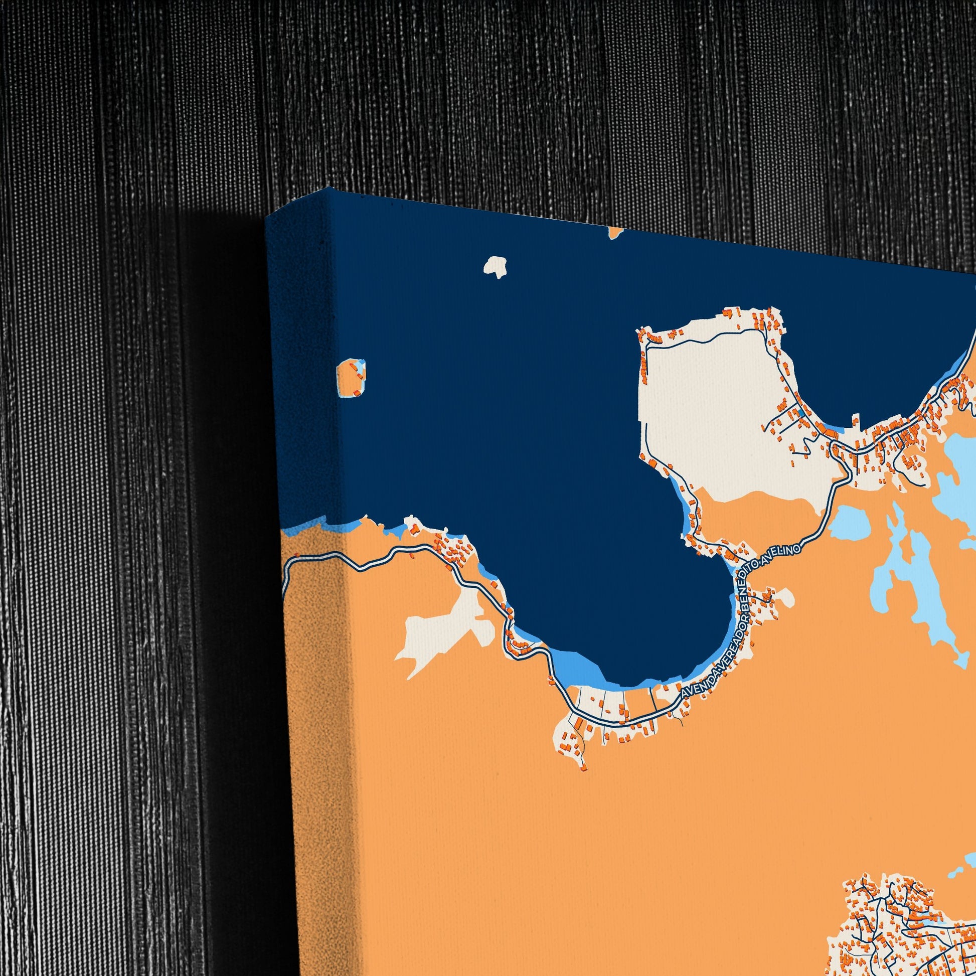 Angra Dos Reis Brazil Colorful City Map Canvas Print Detail