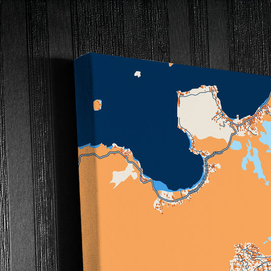 Angra Dos Reis Brazil Colorful City Map Canvas Print Detail