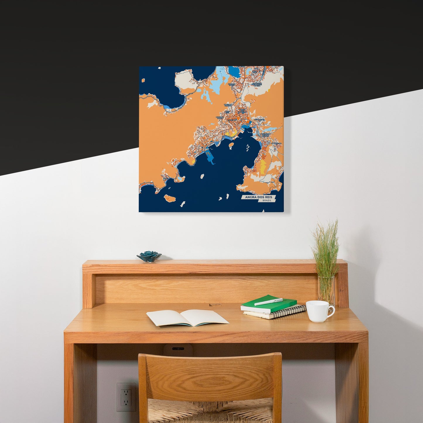 Angra Dos Reis Brazil Colorful City Map Canvas Print Scene