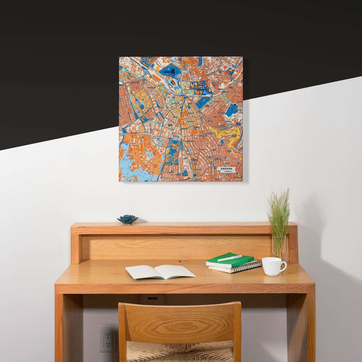 Ankara Turkey Colorful City Map Canvas Print Scene