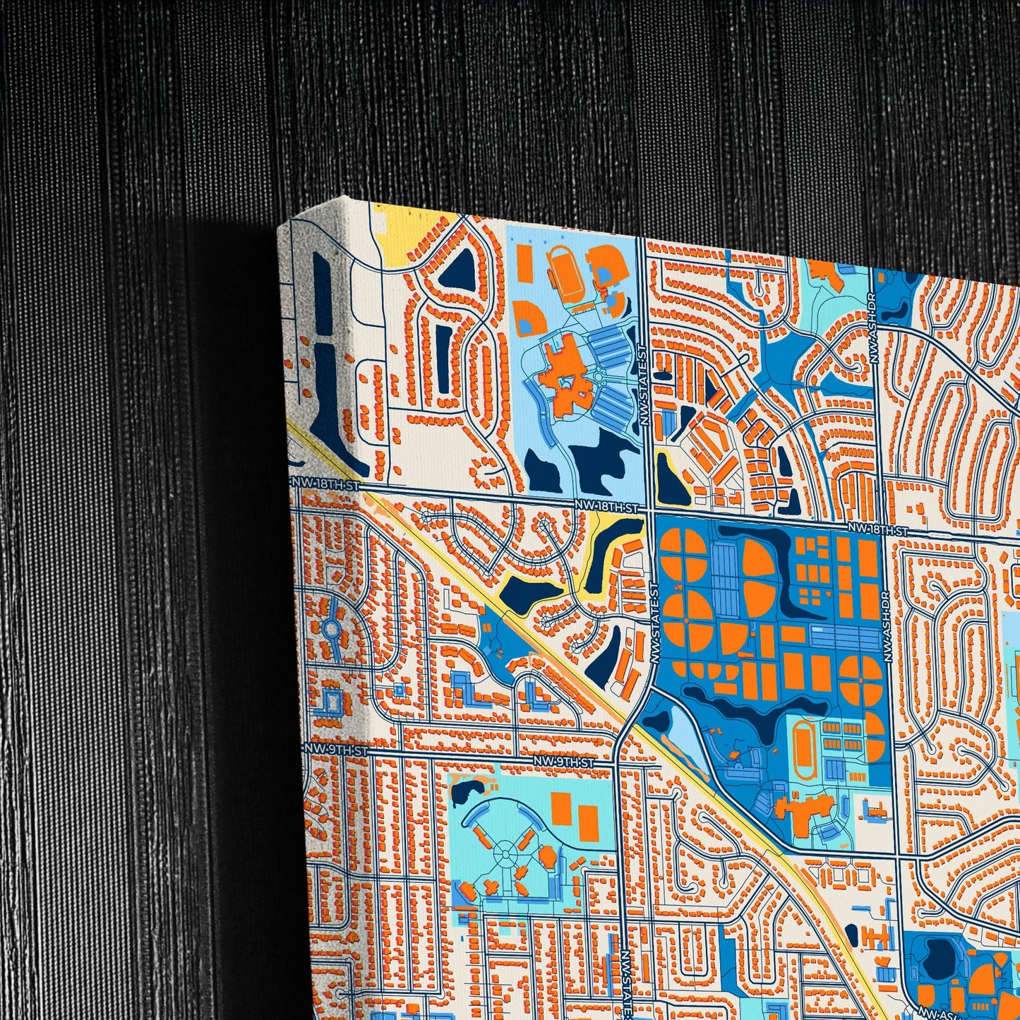 Ankeny Iowa Colorful City Map Canvas Print Detail