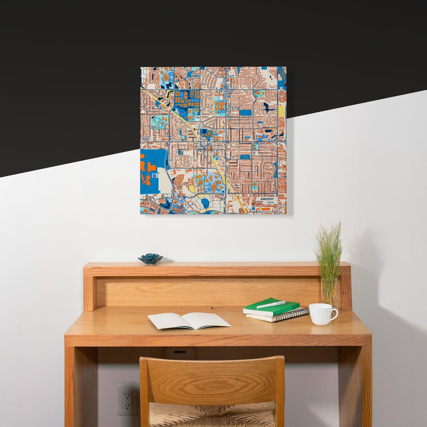 Ankeny Iowa Colorful City Map Canvas Print Scene