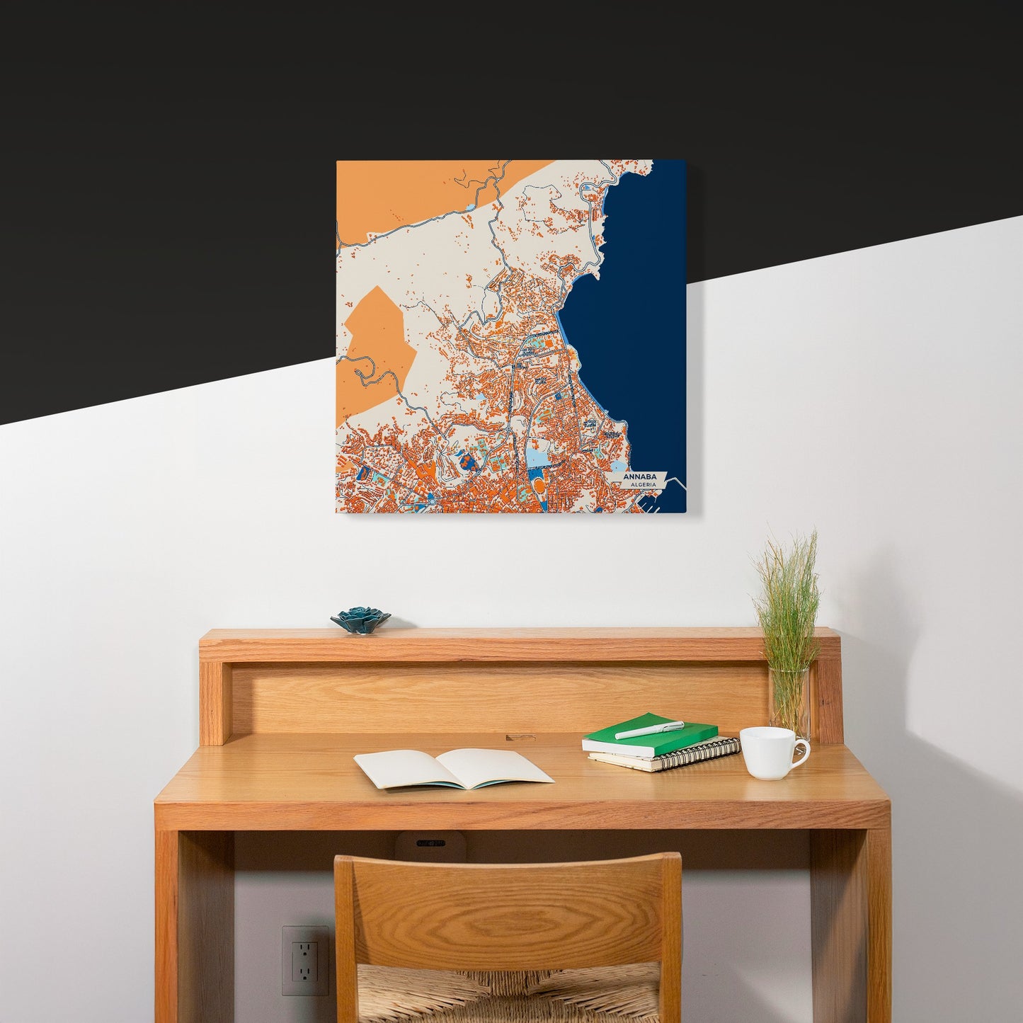 Annaba Algeria Colorful City Map Canvas Print Scene