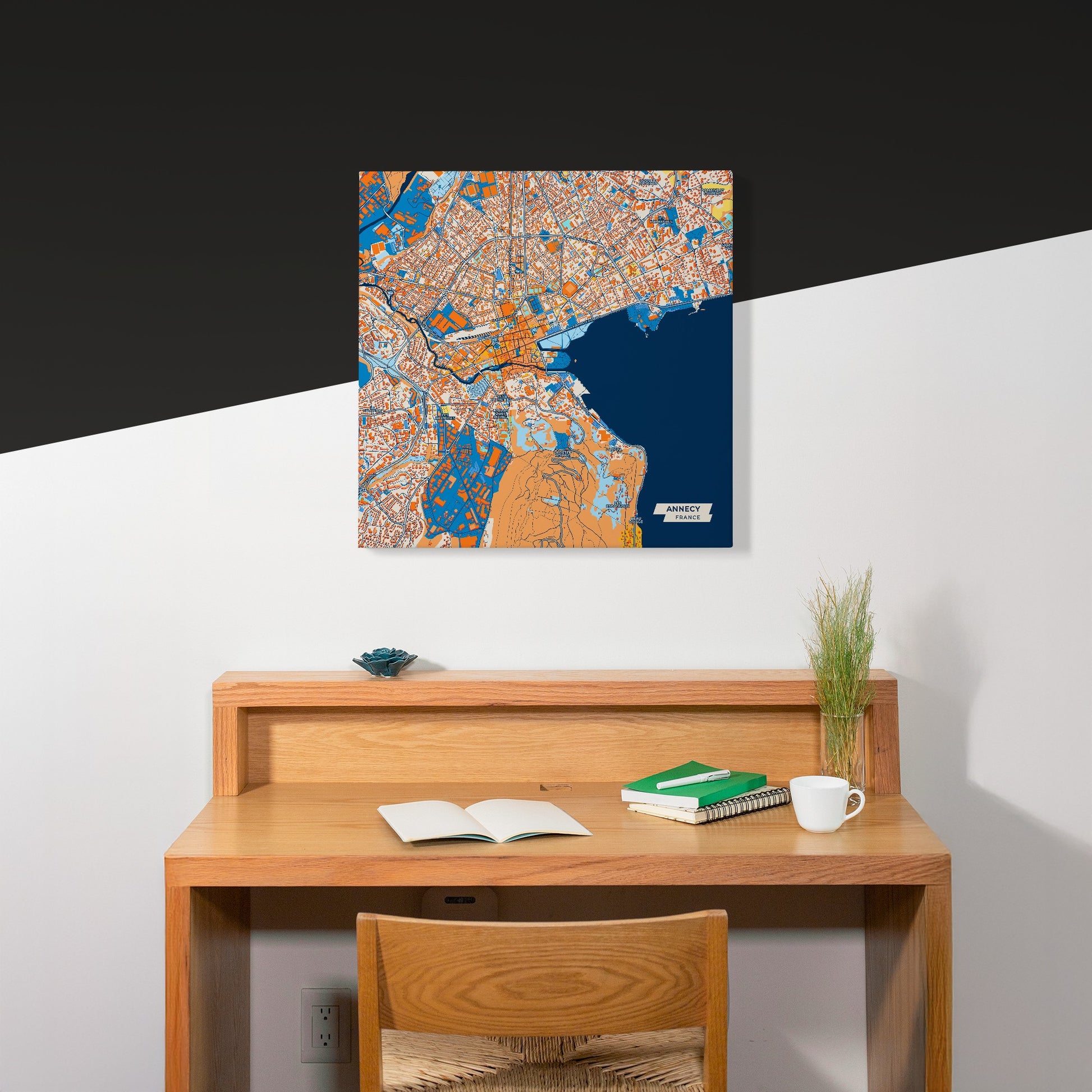 Annecy France Colorful City Map Canvas Print Scene