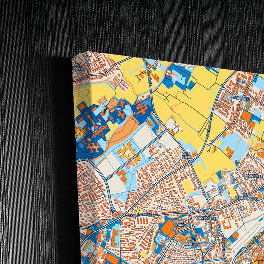 Annemasse France Colorful City Map Canvas Print Detail
