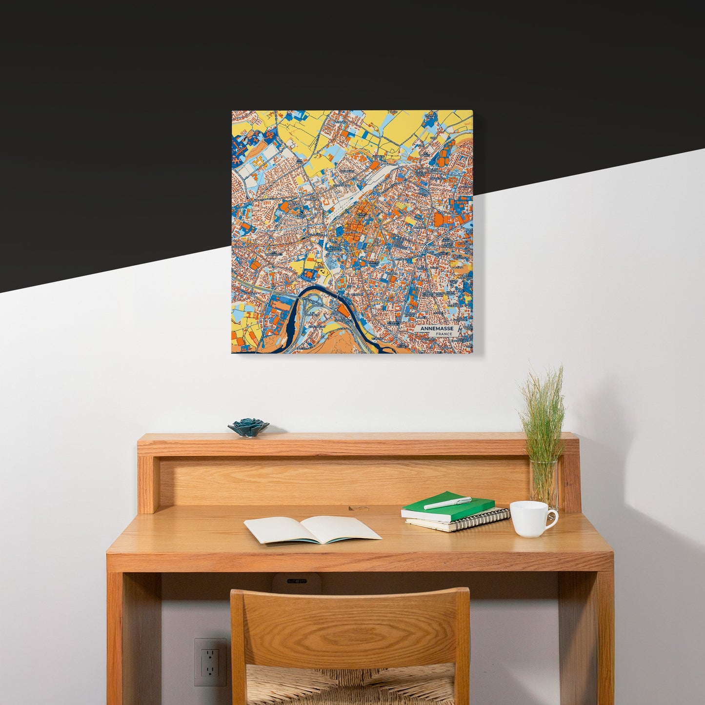 Annemasse France Colorful City Map Canvas Print Scene