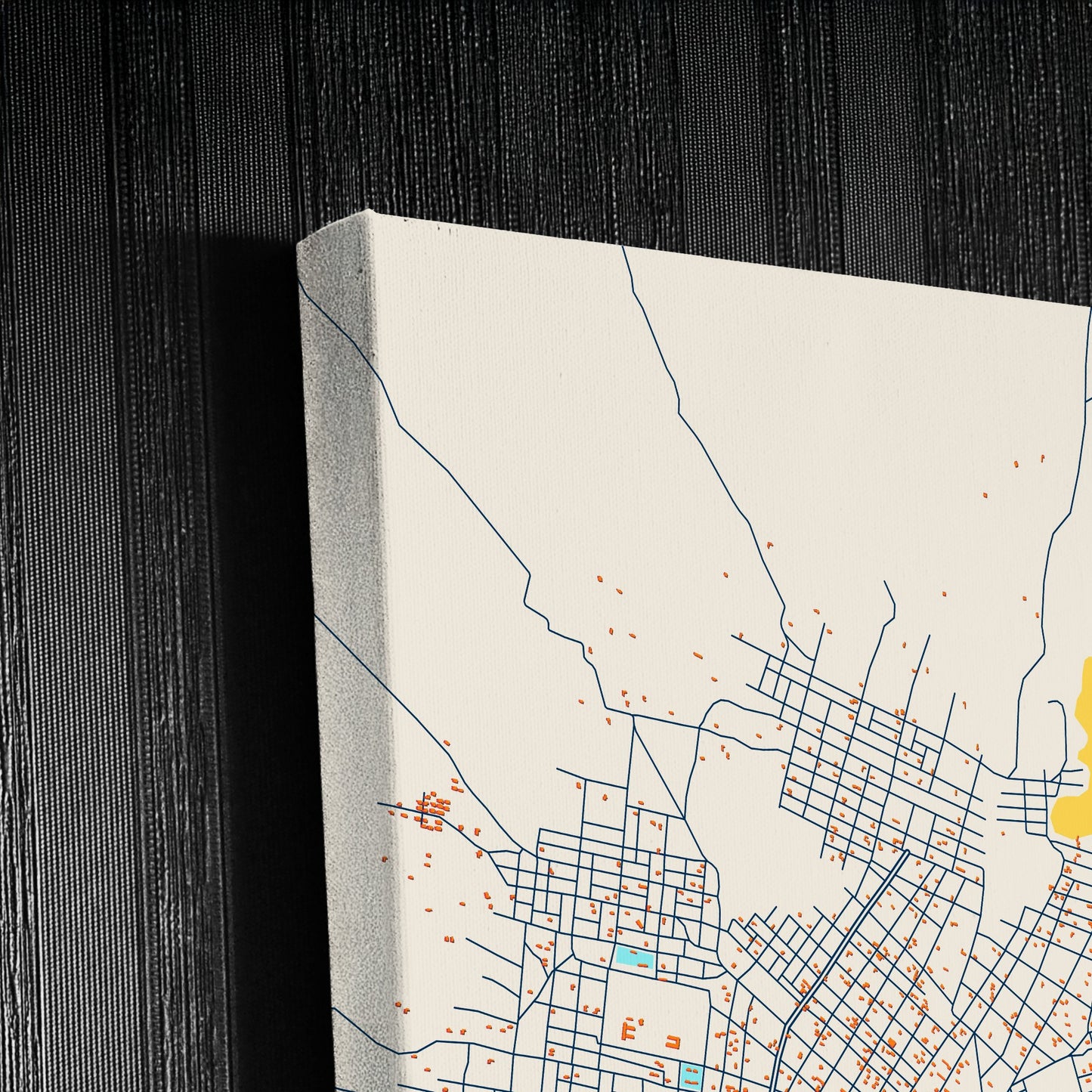 An Nuhud Sudan Colorful City Map Canvas Print Detail