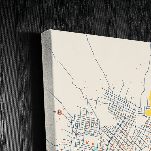 An Nuhud Sudan Colorful City Map Canvas Print Detail