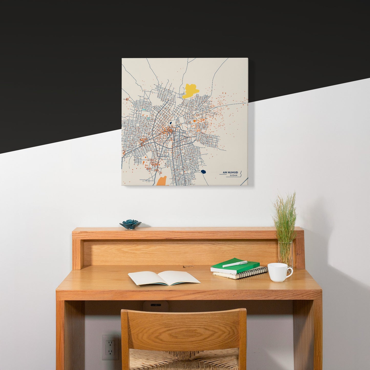 An Nuhud Sudan Colorful City Map Canvas Print Scene