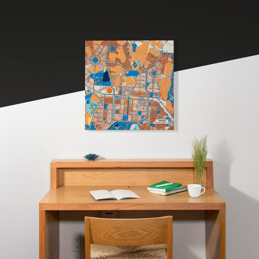Ansan South Korea Colorful City Map Canvas Print Scene
