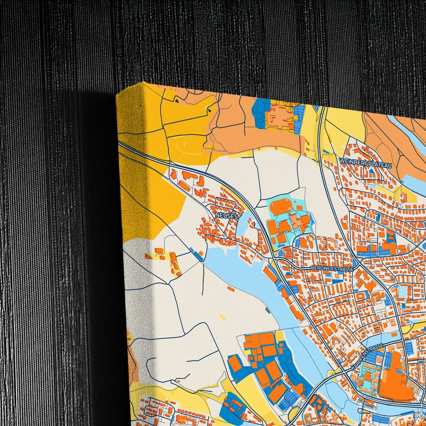 Ansbach Germany Colorful City Map Canvas Print Detail