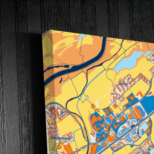 Ansfelden Austria Colorful City Map Canvas Print Detail