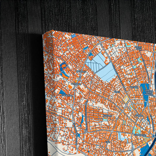 Antakya Turkey Colorful City Map Canvas Print Detail