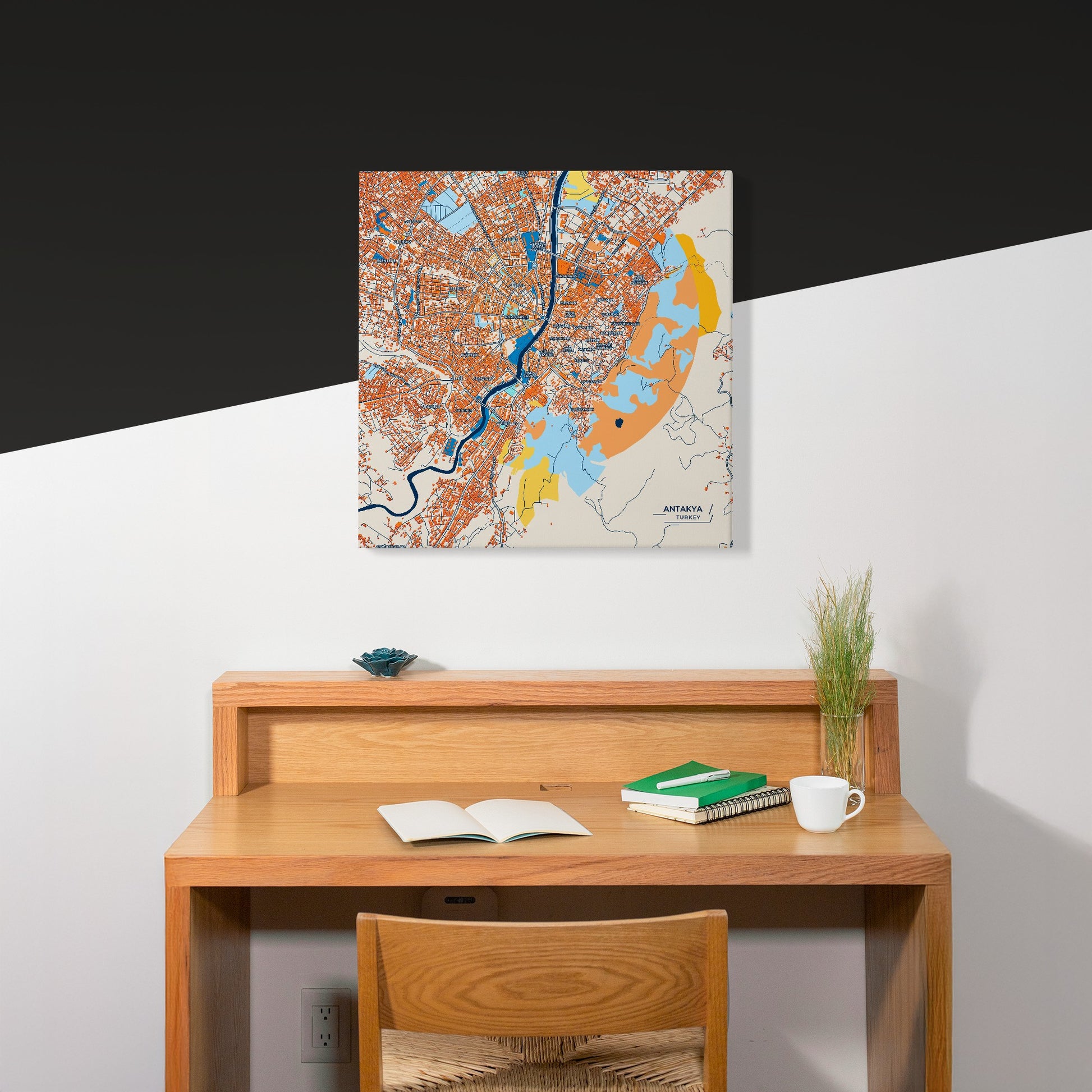 Antakya Turkey Colorful City Map Canvas Print Scene