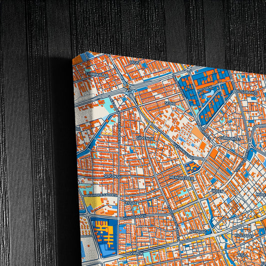 Antalya Turkey Colorful City Map Canvas Print Detail