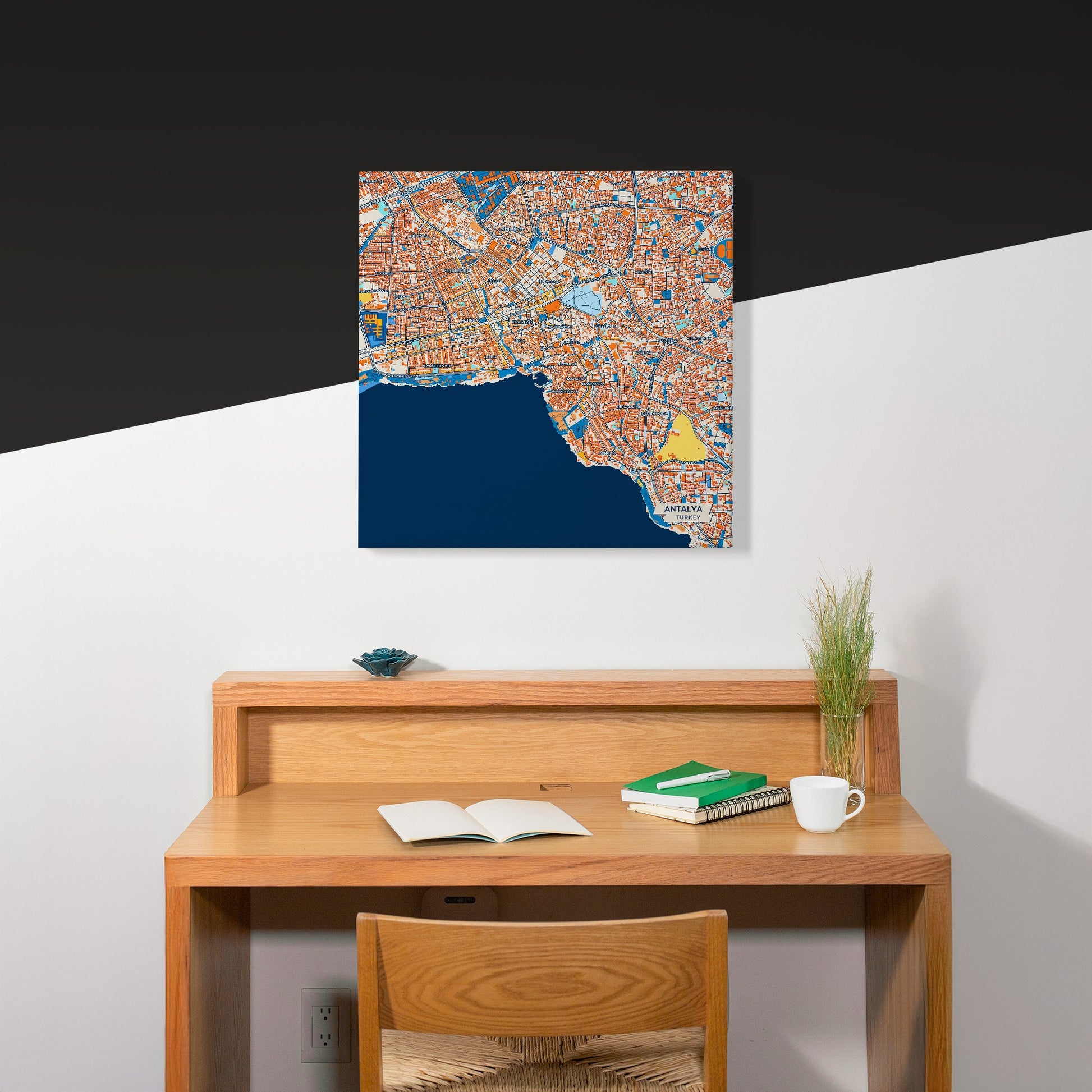 Antalya Turkey Colorful City Map Canvas Print Scene