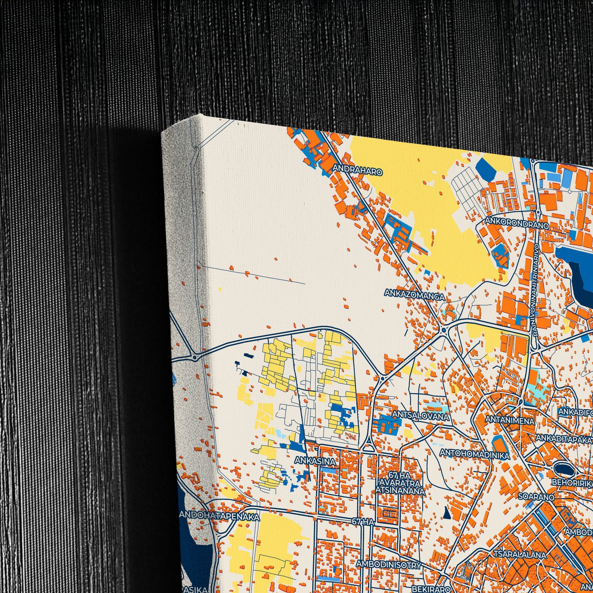 Antananarivo Madagascar Colorful City Map Canvas Print Detail