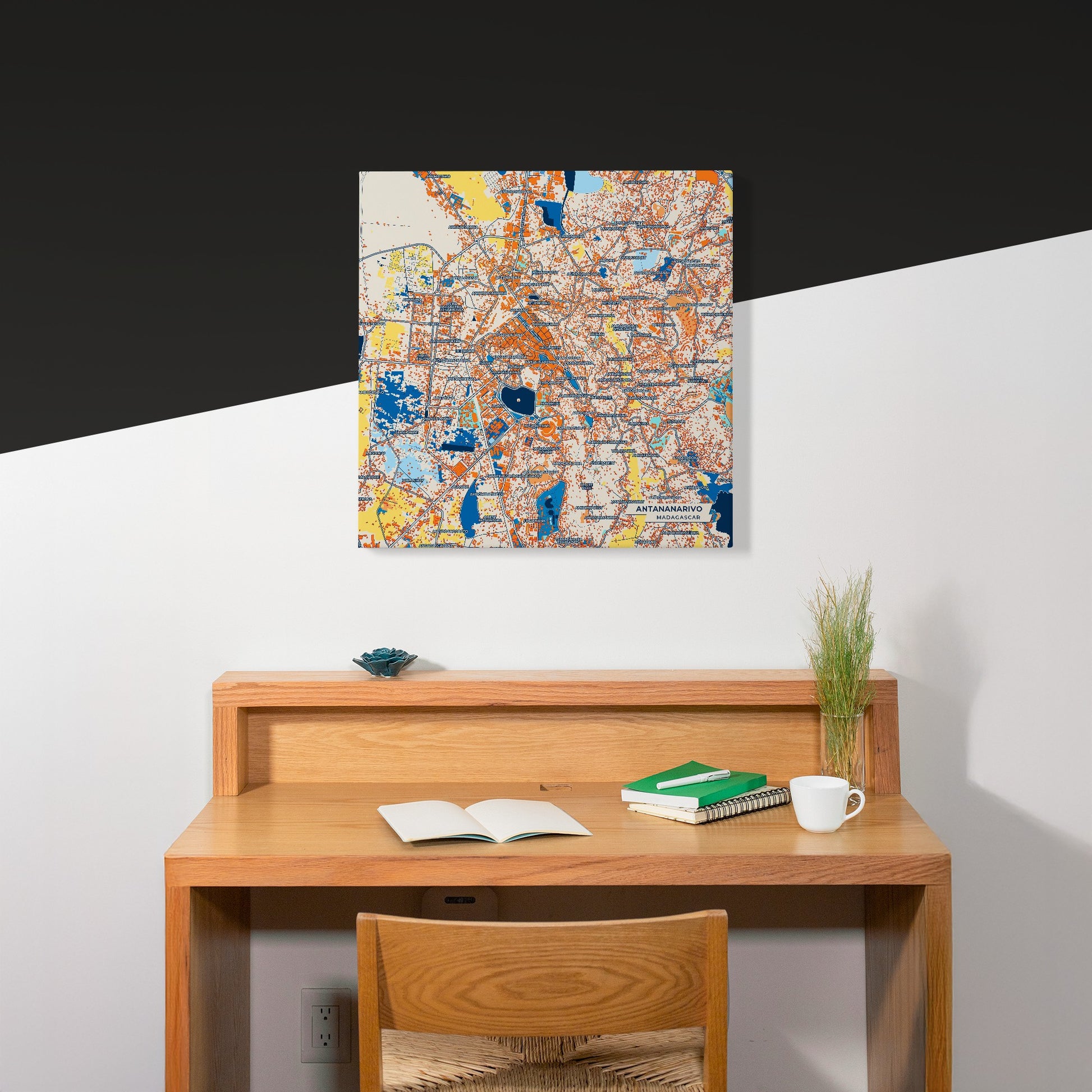 Antananarivo Madagascar Colorful City Map Canvas Print Scene