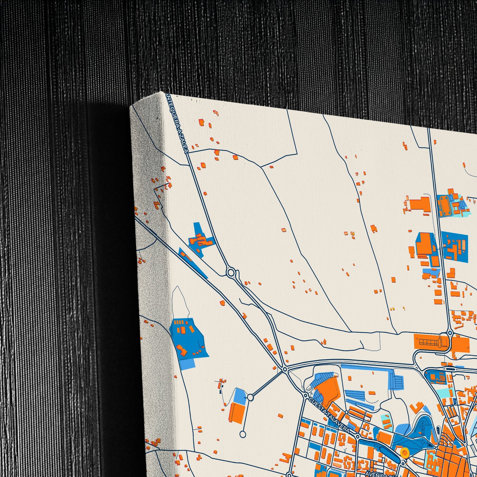 Antequera Spain Colorful City Map Canvas Print Detail