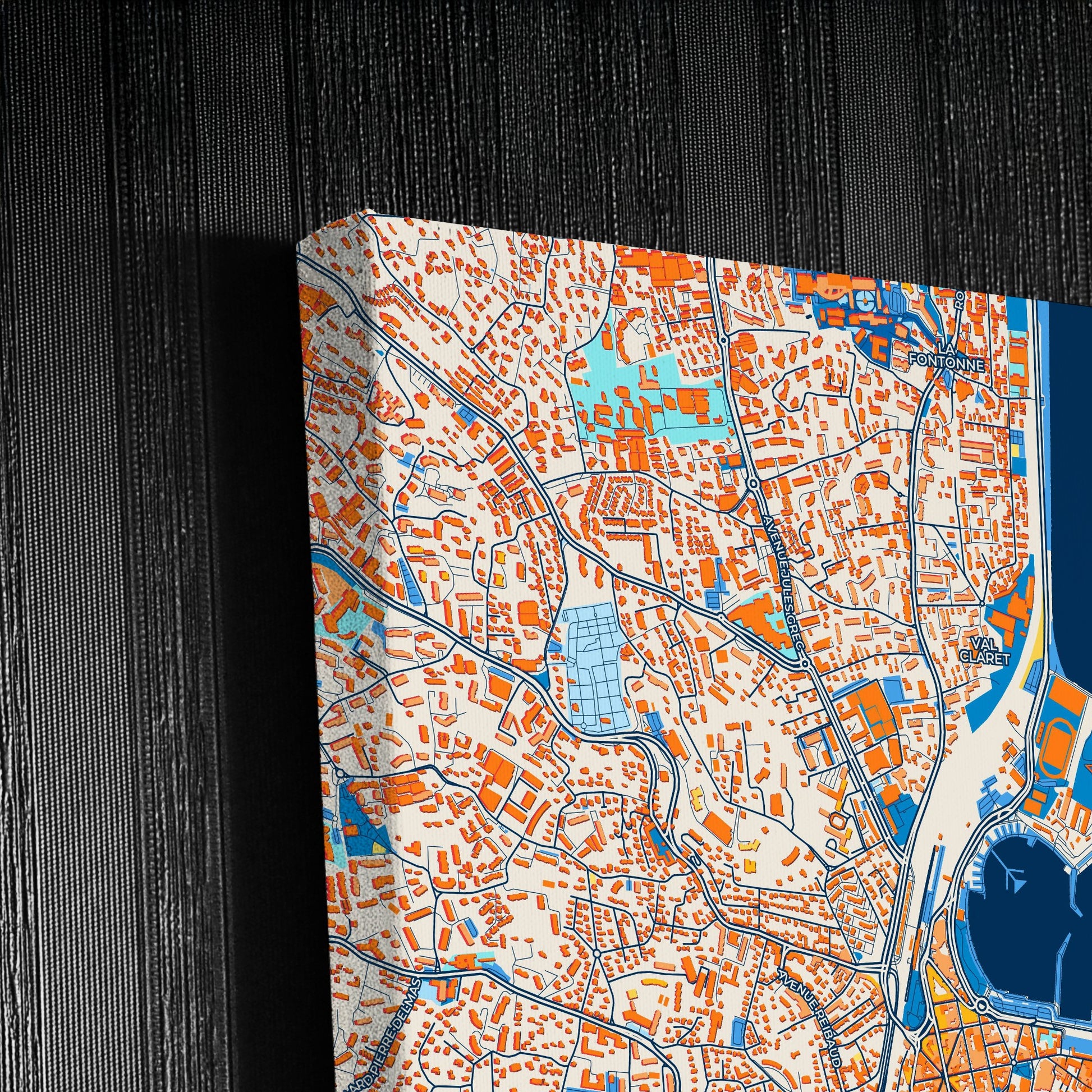 Antibes France Colorful City Map Canvas Print Detail